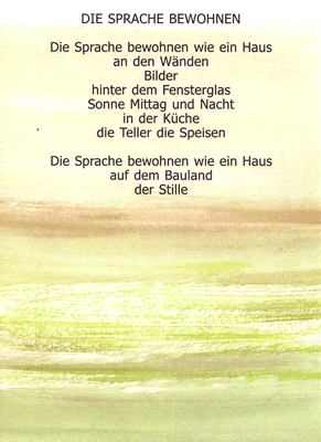 Postkarte "Die Sprache bewohnen"